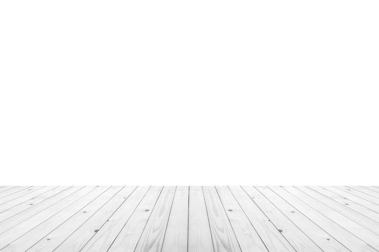 Foto piano d'appoggio in legno bianco vuoto isolato su sfondo bianco