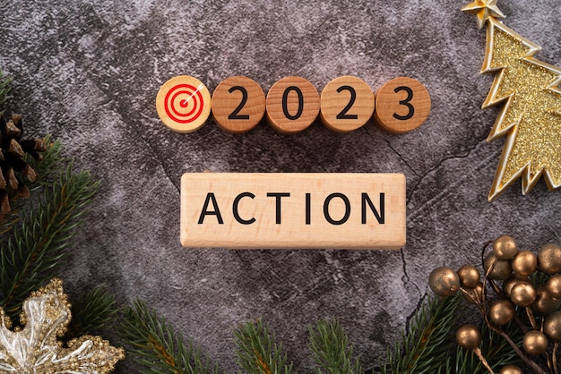 Piano degli obiettivi di Natale e Capodanno 2023 e concetto di progettazione dell'azione