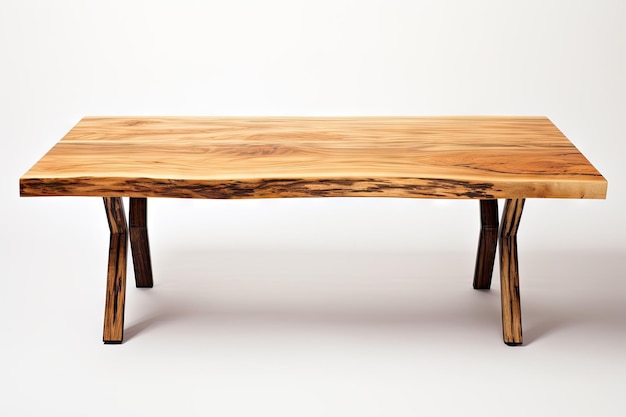 Piano del tavolo in legno su sfondo bianco