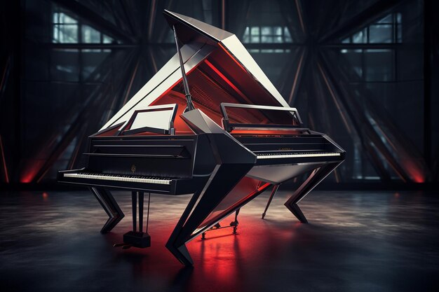 pianoforte a coda triangolare futuristico