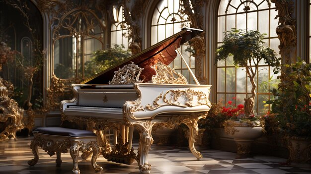 pianoforte con fiori e pianoforte