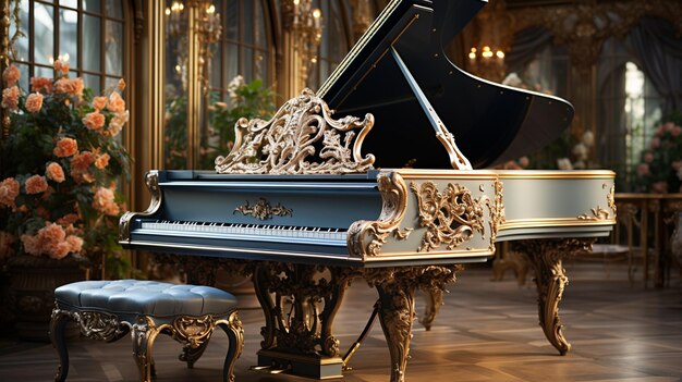 pianoforte con fiori e pianoforte