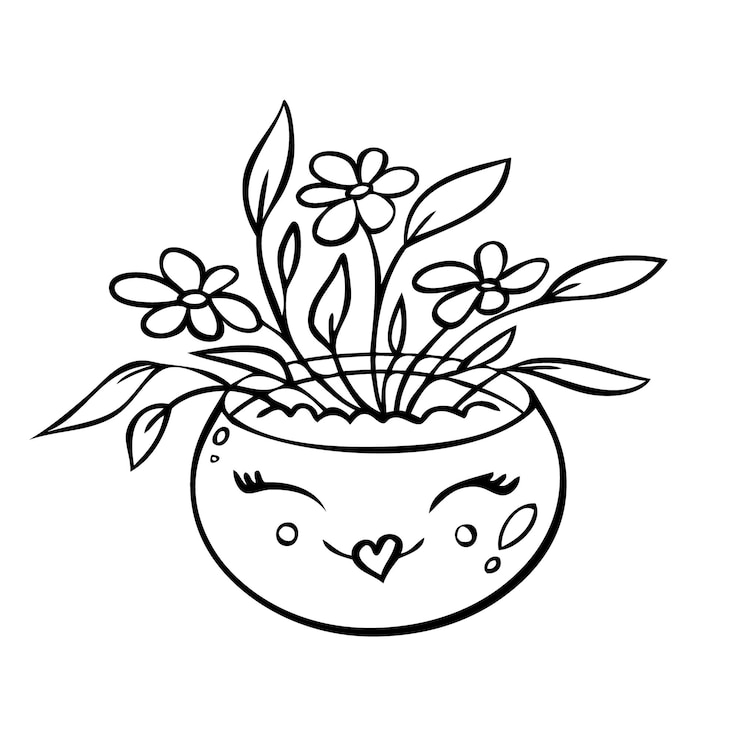 Foto pianta carina in un vaso di fiori illustrazione vettoriale di piante da interno