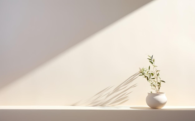 Pianta da soggiorno minimalista in vaso con luce a goccia a casa