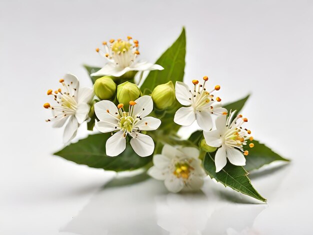 Pianta di Amelanchier canadensis serviceberry shadberry o Juneberry su uno sfondo bianco Generative A