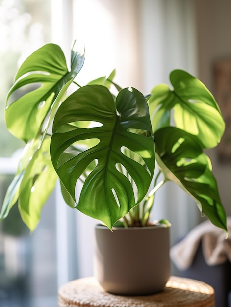 pianta di monstera in vaso