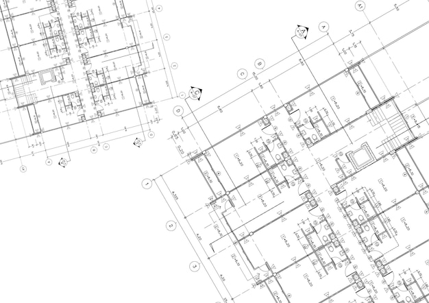 Pianta progettata edificio sul disegno