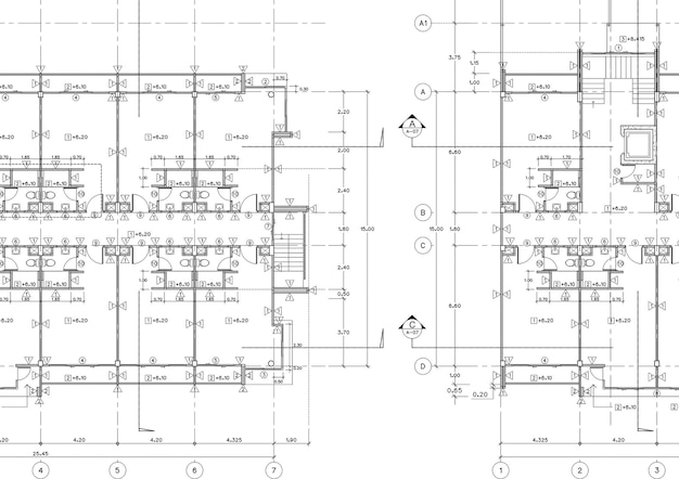 Pianta progettata edificio sul disegno