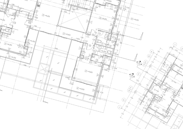 Pianta progettata edificio sul disegno