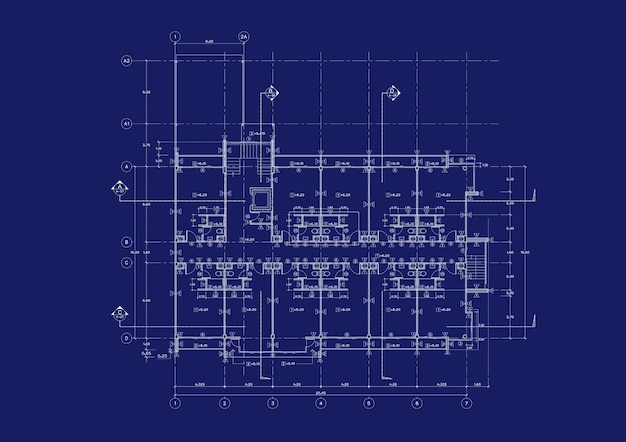 Pianta progettata edificio sul disegno