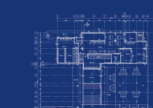 Pianta progettata edificio sul disegno