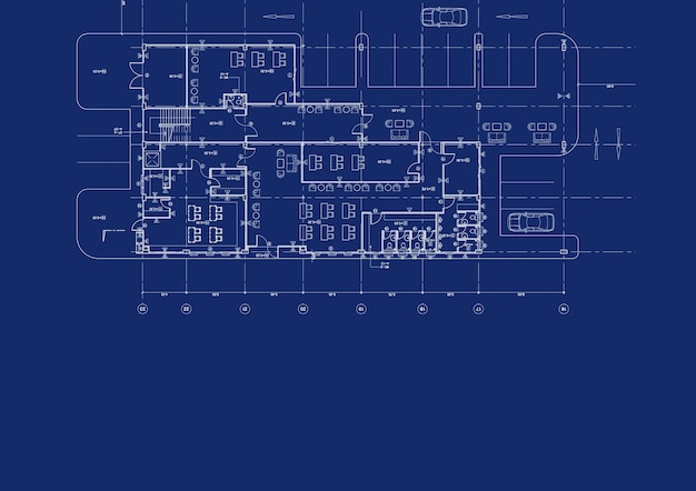 Pianta progettata edificio sul disegno