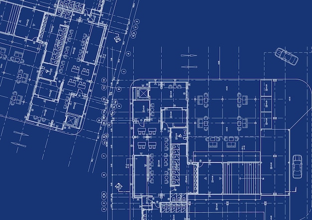 Pianta progettata edificio sul disegno