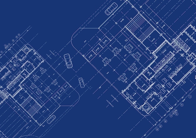 Pianta progettata edificio sul disegno