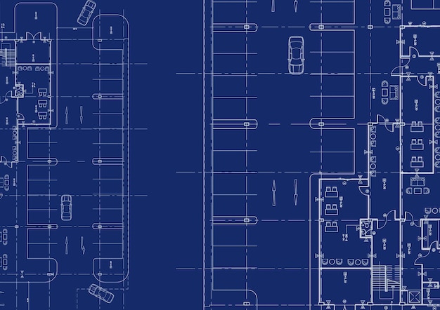 Pianta progettata edificio sul disegno