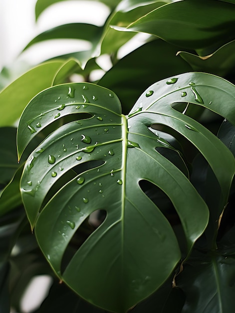 Pianta sfondo monstera e ficus