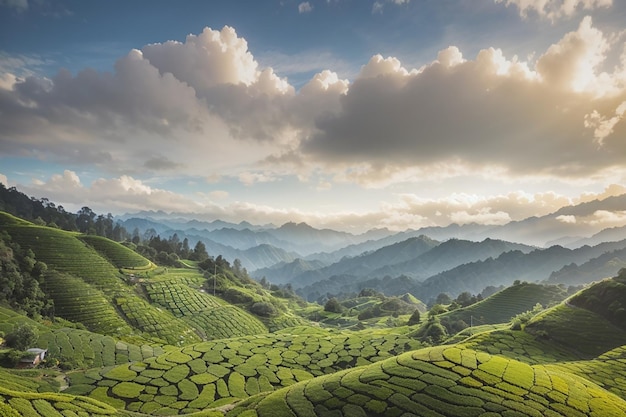 Piantagione di tè nelle Cameron Highlands in Malesia