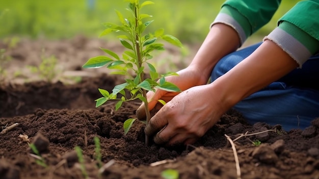 Piantare alberi o lavorare negli orti comunitari per promuovere la produzione alimentare locale e ripristinare l'habitat The Generative AI