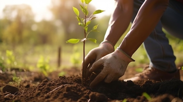 Piantare alberi o lavorare negli orti comunitari per promuovere la produzione alimentare locale e ripristinare l'habitat The Generative AI
