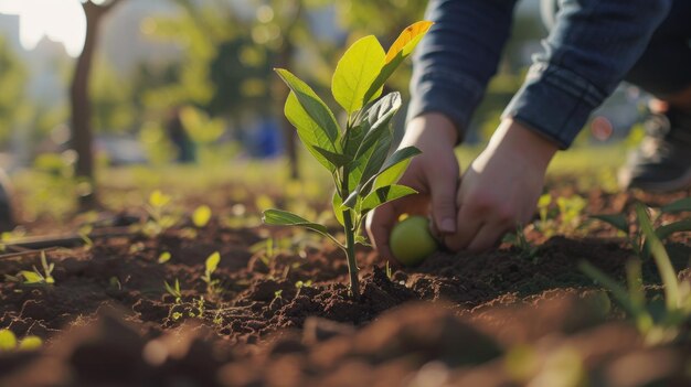 Piantare un albero da frutto per la comunità per tutti Giornata mondiale delle ONG