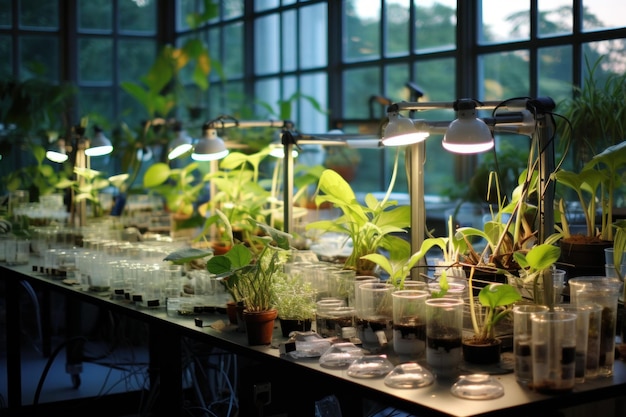 Piante di biologia botanica di laboratorio generano Ai