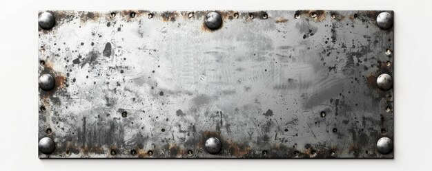 piastra metallica con rivetti ai bordi sfondo bianco bianco texturato