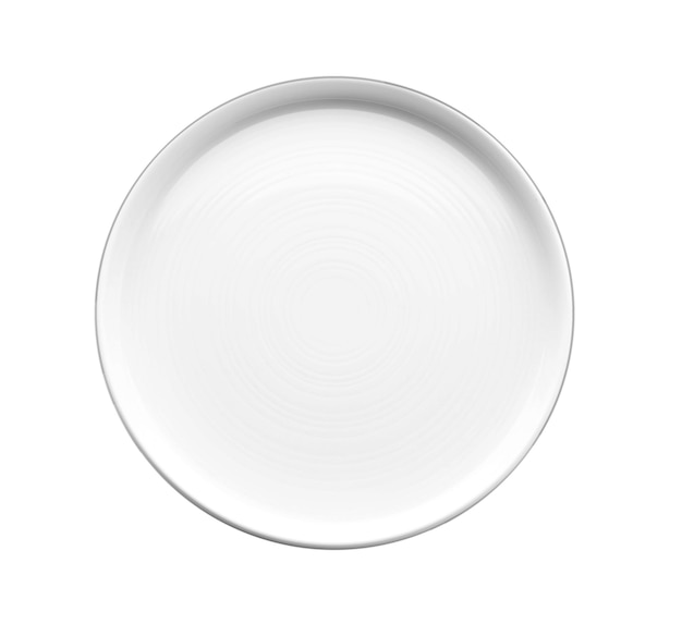 Piastra su sfondo bianco