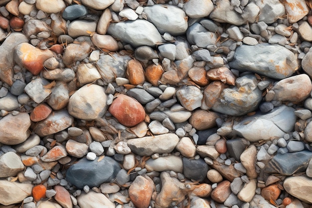 Piastrella Seamless pattern Ciottoli sulla spiaggia come sfondo primo piano della foto IA generativa