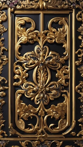 Piastrelle a pannello 3d in nero prezioso con elementi decorativi in oro