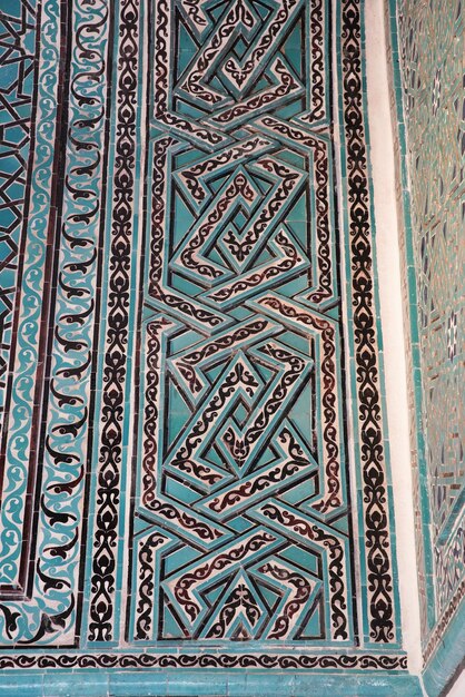 Piastrelle blu nella madrasa di Karatay a Konya Turkiye