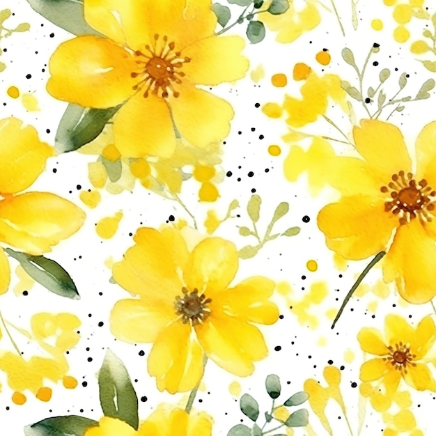 Piastrelle con motivo a fiori gialli