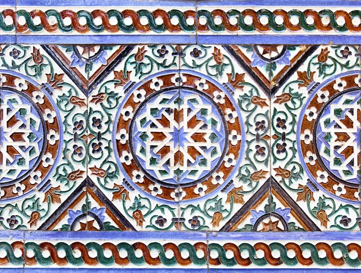 Foto piastrelle di ceramica moresche nel real alcazar, siviglia