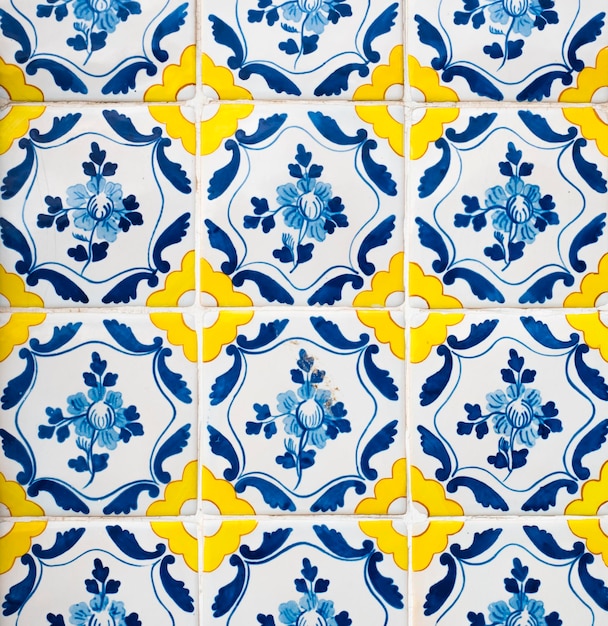 Piastrelle tradizionali di ceramica portoghese antica