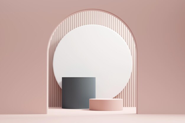 Piattaforma astratta minimal moderna del podio per il rendering 3D della vetrina dell'esposizione del prodotto