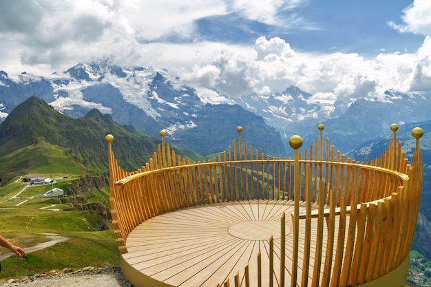 Piattaforma panoramica sul belvedere, belvedere sulle Alpi, Svizzera