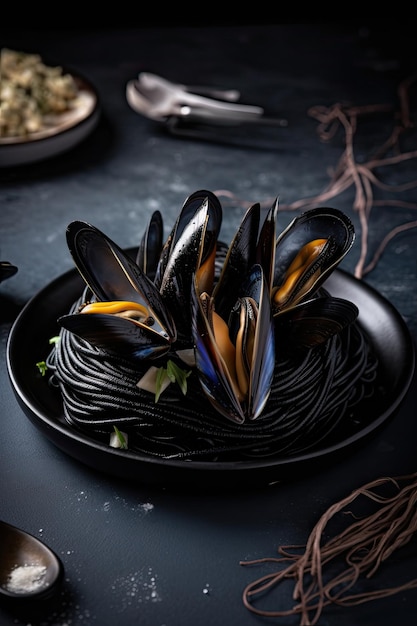 Piatto con cozze fresche