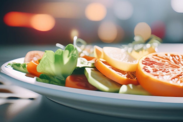 piatto con deliziose verdure fresche sul tavolo piatto con il delizioso vegetale fresco sul tavolo