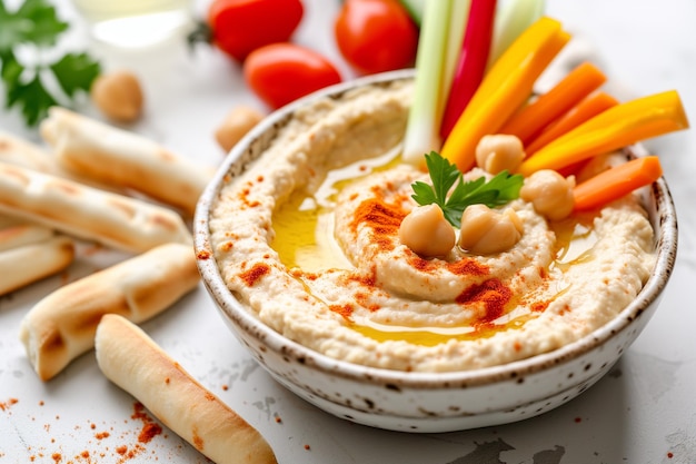 Piatto con hummus