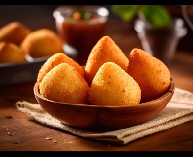 piatto con snack brasiliano coxinha