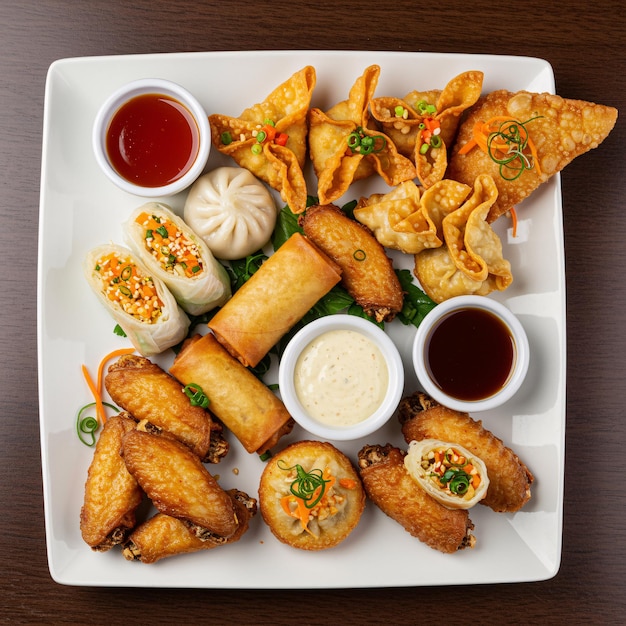Piatto d'appetito asiatico