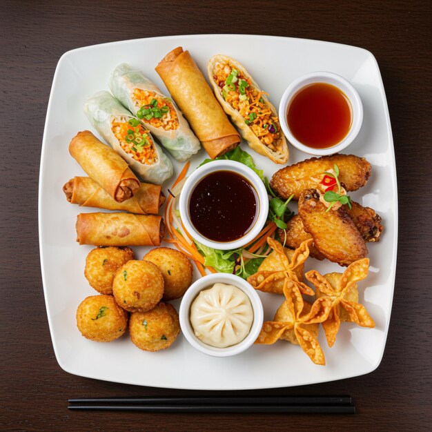 Piatto d'appetito asiatico