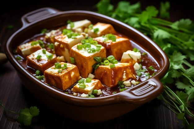 Piatto da forno pieno di enchilade di formaggio in salsa rossa