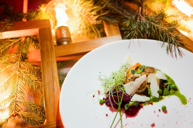 Piatto del ristorante per le vacanze pasto sano