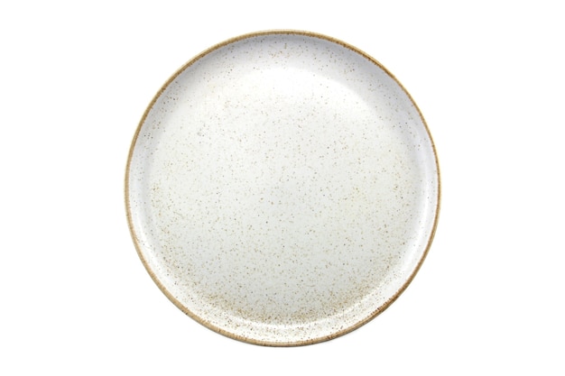 Piatto di ceramica bianco vuoto isolato