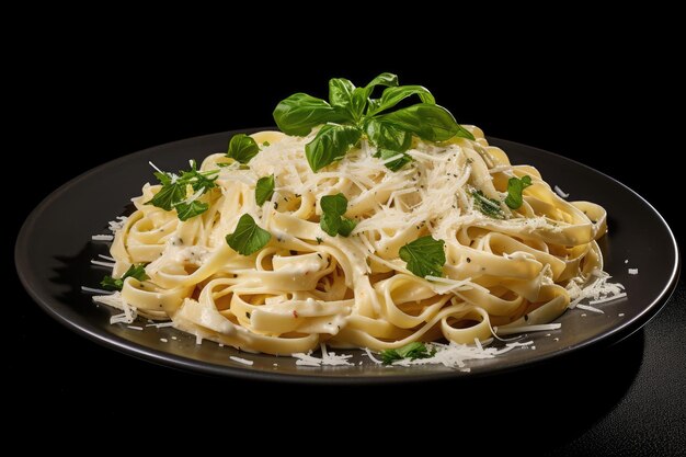 Piatto di fettuccine Alfredo con parmigiano