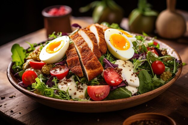 Piatto di insalata di pollo fatto in casa