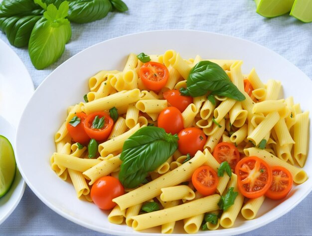 Piatto di pasta vegetariano nutriente Opzione pranzo salutare AIGenerato