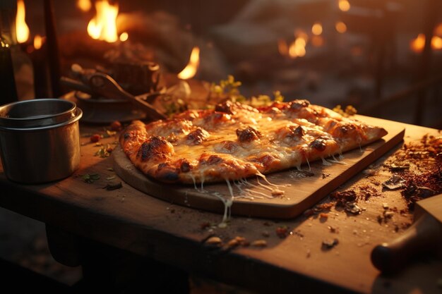 Piatto di pizza di origine italiana costituito da una base rotonda di pasta lievitata di grano tenero condita con pomodoro, formaggio e altri ingredienti, cotta ad alta temperatura nel forno a legna