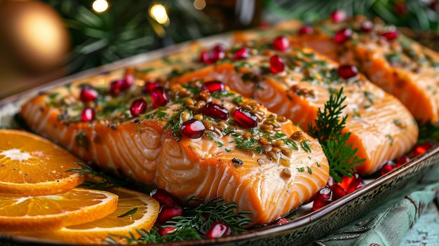 Piatto di salmone di agrumi