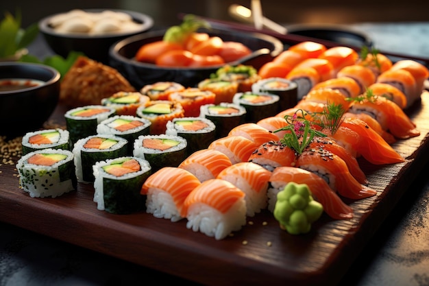 piatto di sushi appetitoso